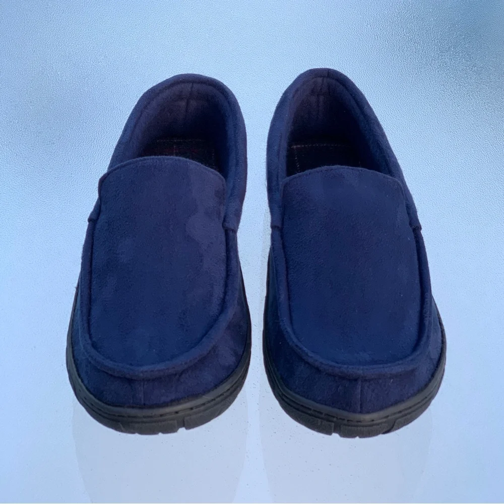 Men’s Totes Toasties Navy Blue Memory Foam Slippers ~ Medium 8-9